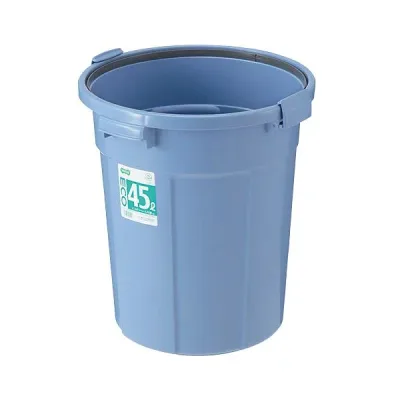 (まとめ) TANOSEE エコポリペール 丸型 45L 本体のみ(フタ別売) ブルー 1個 【×3セット】
