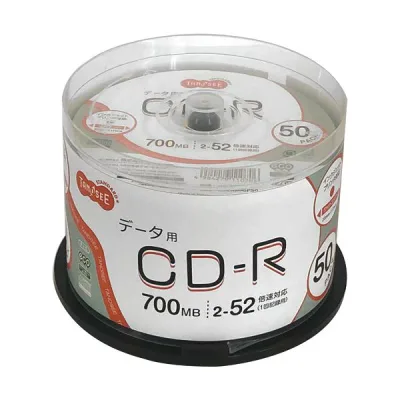 (まとめ)TANOSEE データ用CD-R700MB 52倍速 ホワイトワイドプリンタブル スピンドルケース 1パック(50枚)【×5セット】