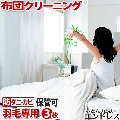 【最安値】羽毛布団 クリーニング 3枚 布団クリーニング 保管 可 防ダニ・カビ加工セット ふとんクリーニング 丸洗い 宅配