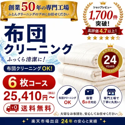 羽毛布団クリーニング 6枚 布団クリーニング 宅配クリーニング 布団丸洗い 送料無料 保管オプション対応 ダニ対策