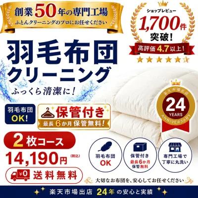 保管付き 羽毛布団クリーニング 2枚 布団クリーニング 宅配クリーニング 布団丸洗い 送料無料 寝具 ダニ対策