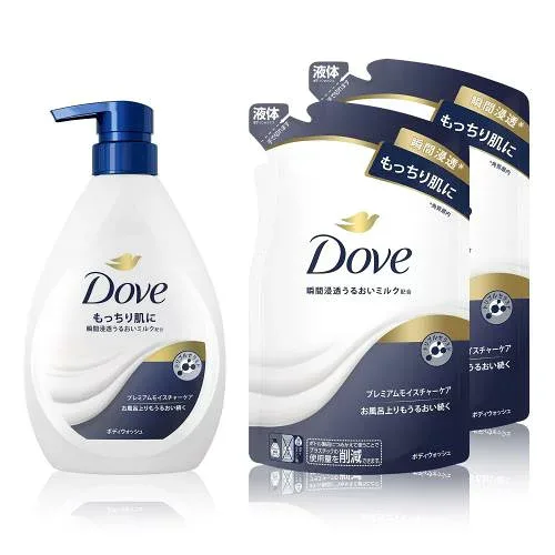 Dove(ダヴ) ボディソープ プレミアム モイスチャーケア (ボディウォッシュ) 本体+詰め替え用 470g+330g×2個