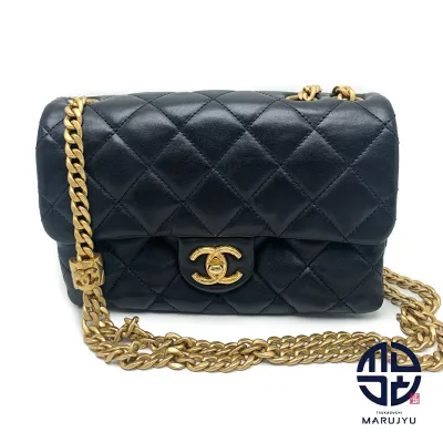 CHANEL シャネル 黒 ブラック ラムスキン マトラッセ フラップタイプ ゴールド金具 スライドアジャスター チェーンショルダーバッグ AS3393 バック 鞄 カバン 【中古】