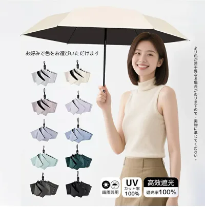 日傘 軽量 UVカット率 100% 完全遮光 遮熱 反射冷却素材採用 ワンタッチ自動開閉 折りたたみ傘 コンパクト 折り畳み日傘 紫外線遮断 耐風撥水 晴雨兼用 携帯便利 メンズ レディース 母の日 父の日