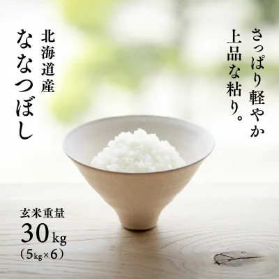 北海道産 ななつぼし 30kg (5kg×6袋) 白米27kg 玄米30kg 令和7年産 特A 送料無料 鮮度保持パック変更可