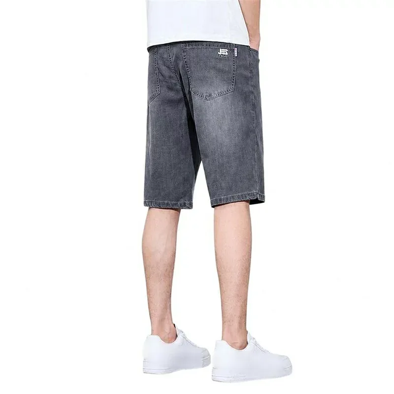 デニムハーフパンツ メンズ 接触冷感 ジーンズ 五分丈 ショートパンツ テンセル素材 ワイド ジーパン ゆったり カジュアル ストレッチ 大きいサイズ 蒸れない 通気性 極薄 涼しい 普段着 旅行