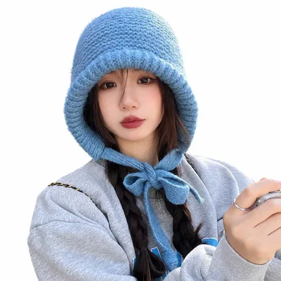 ニット帽 レディース 着痩せ見え バラクラバ フードウォーマー 耳当て付き 2way ニット 小顔効果 ゆったりサイズ 大人可愛い ナチュラル 韓国風 冬 アウトドア お出かけ 通勤 通学