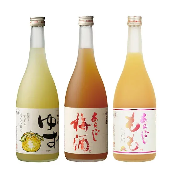 梅乃宿酒造 絶品! 和の果実酒シリーズ飲み比べ お試し3本セット 720ml (あらごし梅酒 あらごしもも ゆず酒) 送料無料