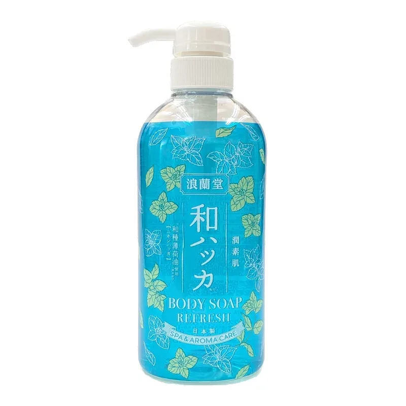 潤素肌 和ハッカクールボディソープ【480ml】スッキリ ひんやり 清涼感 爽やか バスタイム ハッカ アロマ 液体石けん クール 日本製