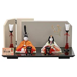 雛人形 コンパクト ひな人形 お雛様 おひなさま 可愛い 節句人形 雛祭り 初節句 桃の節句 木目込み人形 木目込雛 金林真多呂作 伝統工芸 おしゃれ インテリア マンション 省スペース【真多呂人形公式 正絹 即位雛】