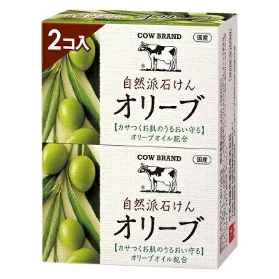【おかげさまで 12周年祭セール】カウブランド 自然派石けん オリーブ ハーバルグリーンの香り(2個入)石鹸 天然/ 牛乳石鹸