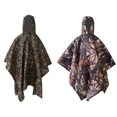 レインポンチョ 迷彩柄 防水 サバゲー 3WAY レインコート タープ レジャーシート アウトドア キャンプ 野外活動 収納袋付き フリーサイズ 男女兼用 アウトドア 釣り 登山