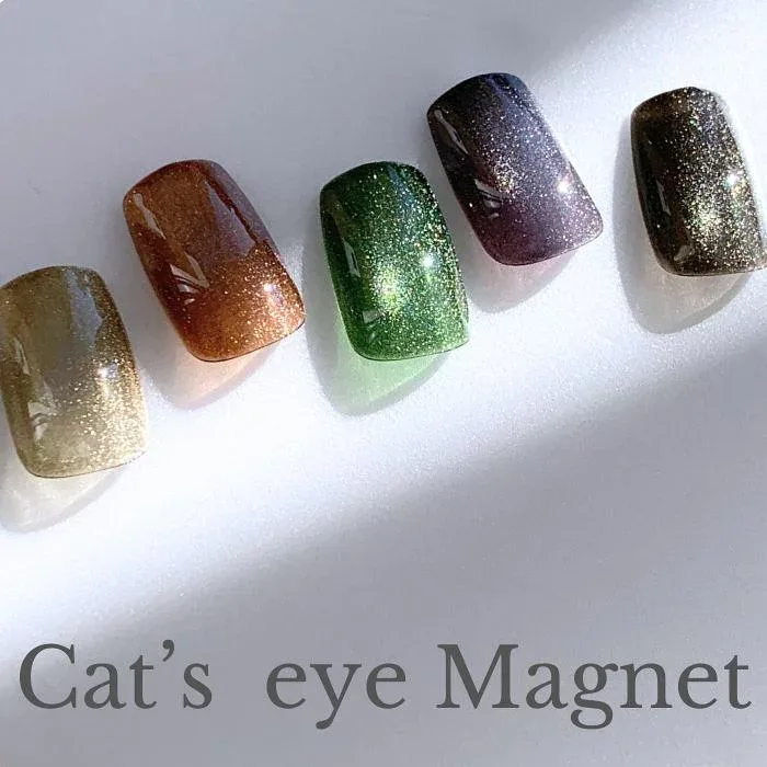 【Cat's eye Magnet】【全5色セット】【2.5g コンテナ】 セルフネイル マグネット 大粒 個性派 キラキラ ジェルネイル 韓国風