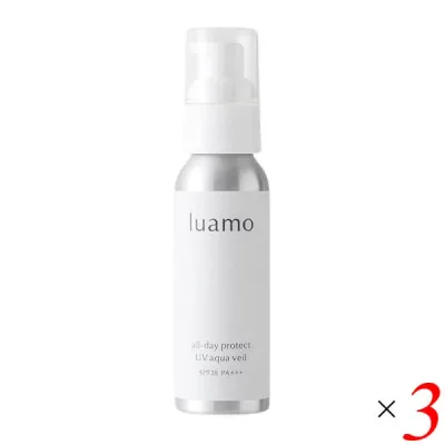 luamo ルアモ オールデイ プロテクト UVアクアヴェール 50g 3個セット UVミルク ナチュラル ブルーライトカット