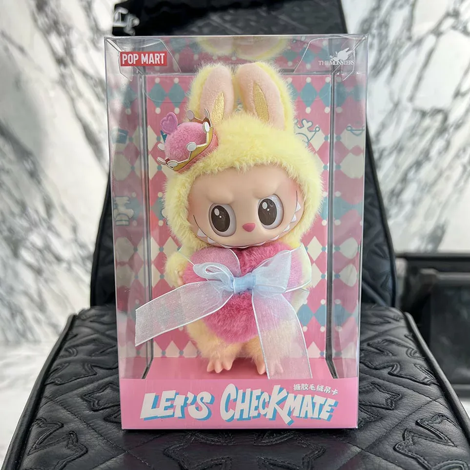 POP MART The Monsters ”Let's Checkmate Series” LABUBU ポップマート ザ・モンスターズ "レッツ・チェックメイトシリーズ" ラブブ ぬいぐるみ キーホルダー ストラップ イエロー×ピンク【251008】【新古品】