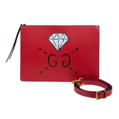 グッチ ゴースト ショルダーバッグ レザー 429004 レッド ユニセックス GUCCI 中古 グッチ