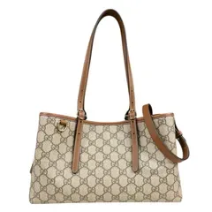 グッチ ミディアム トートバッグ GGエンブレム ショルダーバッグ GGスプリームキャンバス 815214 ベージュ レディース GUCCI 中古 グッチ