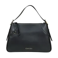 グッチ ラージ GGエンブレム トートバッグ レザー 815217 ブラック レディース GUCCI 中古 グッチ