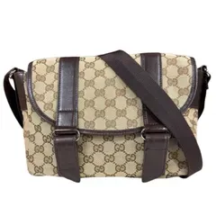 グッチ GGキャンバス ショルダーバッグ GGキャンバス 145858 ブラウン レディース GUCCI 中古 グッチ