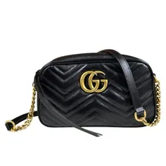 グッチ GGマーモント ショルダーバッグ レザー 447632 ブラック レディース GUCCI 中古 グッチ