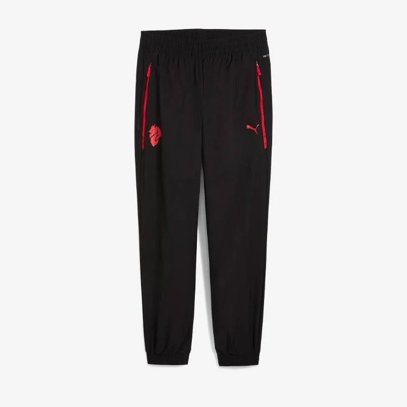 【送料無料・匿名配送】PUMA プーマ ACミラン 25/26 プレマッチ ウーブン パンツ 黒 赤 並行輸入 新品 正規品 デビル
