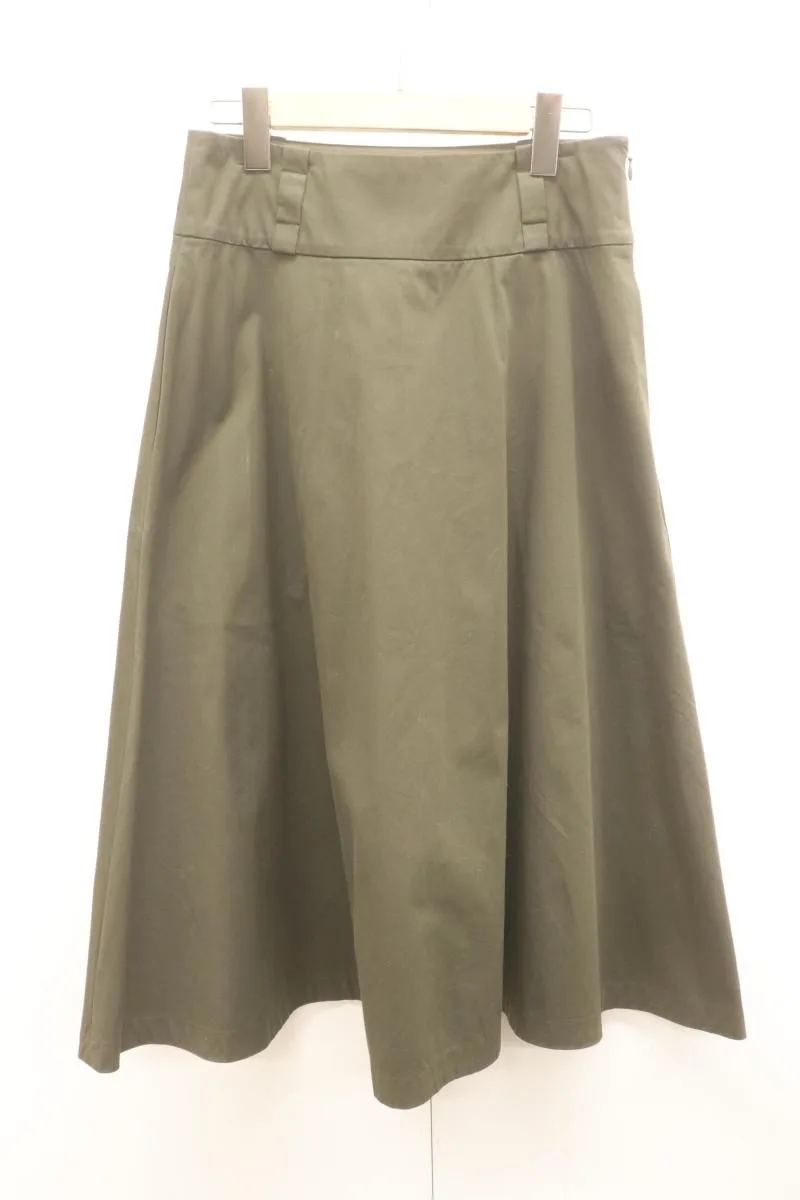 【中古】 Margaret Howell レディーススカート 2 DENSE FINE COTTON TWILLスカート Margaret Howell 2 カーキ