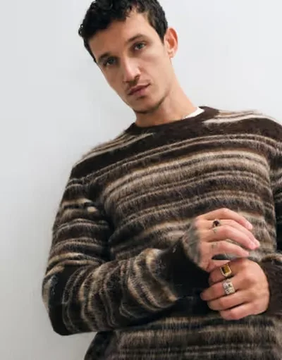 オンリーアンドサンズ メンズ アウター ニット・セーター リラックスフィット クルーネック ONLY SONS relaxed fit crew neck fluffy knit sweater in