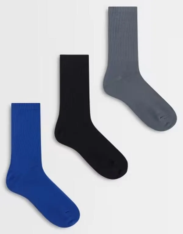 ウィークデイ メンズ アンダーウェア 靴下 スポーツスタイル Weekday 3pack sport style socks gray Blue pack ブルー
