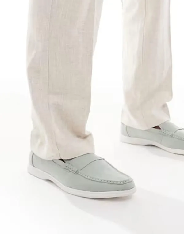 セクウェル メンズ シューズ スリッポン・ローファー SEQWL Berwin loafers with chunky soles in sage セージ