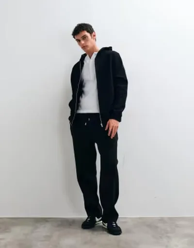 エイソス メンズ ボトムス カジュアルパンツ スキューバ ASOS DESIGN straight scubastyle fabric jogger BLACK ブラック