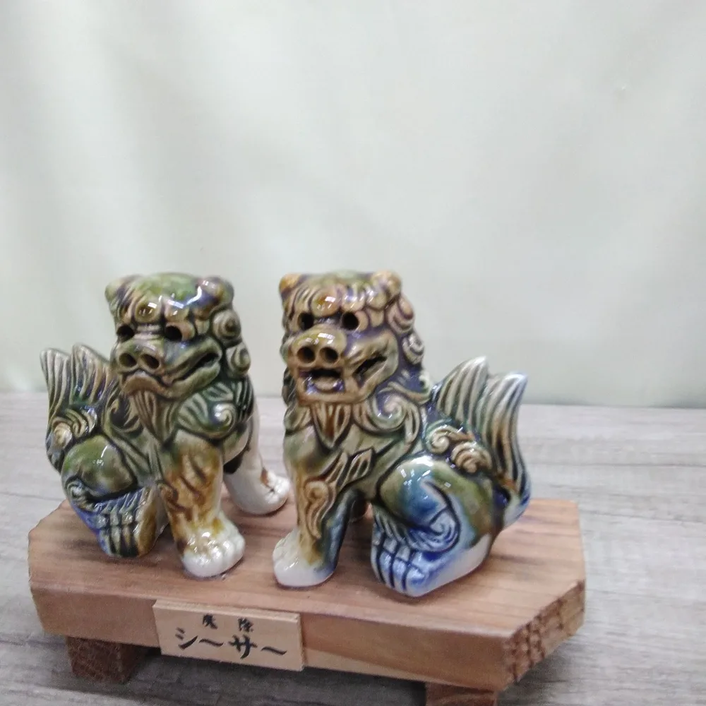 「魔除けシーサー」置物 沖縄の守り神 長期間保管品 D165