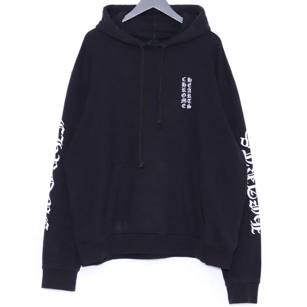 CHROME HEARTS バーティカルロゴ プルオーバーフーディー Lサイズ ブラック