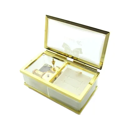 カナルヨンドシー canal4℃ ジュエリーボックス オルゴール 美女と野獣 動作確認済み ロゴ クリア ゴールド色 ■GY18 /MQ