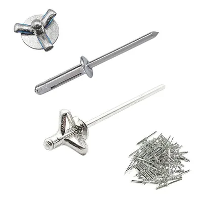 【新品】 BIUTEFOR ブラインドリベット 60個セット 直径 4.8mm アルミ合金 アルミニウム 耐食 耐圧 シルバー折りたたみブラインドリベット