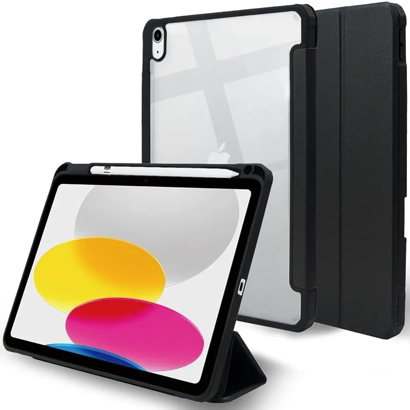 【新品】 MS factory iPad 11世代 10世代 ケース 第11世代 A16 (2025) 第10世代 用 11インチ 10.9インチ 背面透明 ペン収納 カバー 耐衝撃 アイパッド 軽量 スタンド オートスリープ ブラック 黒 IPD-10- 0