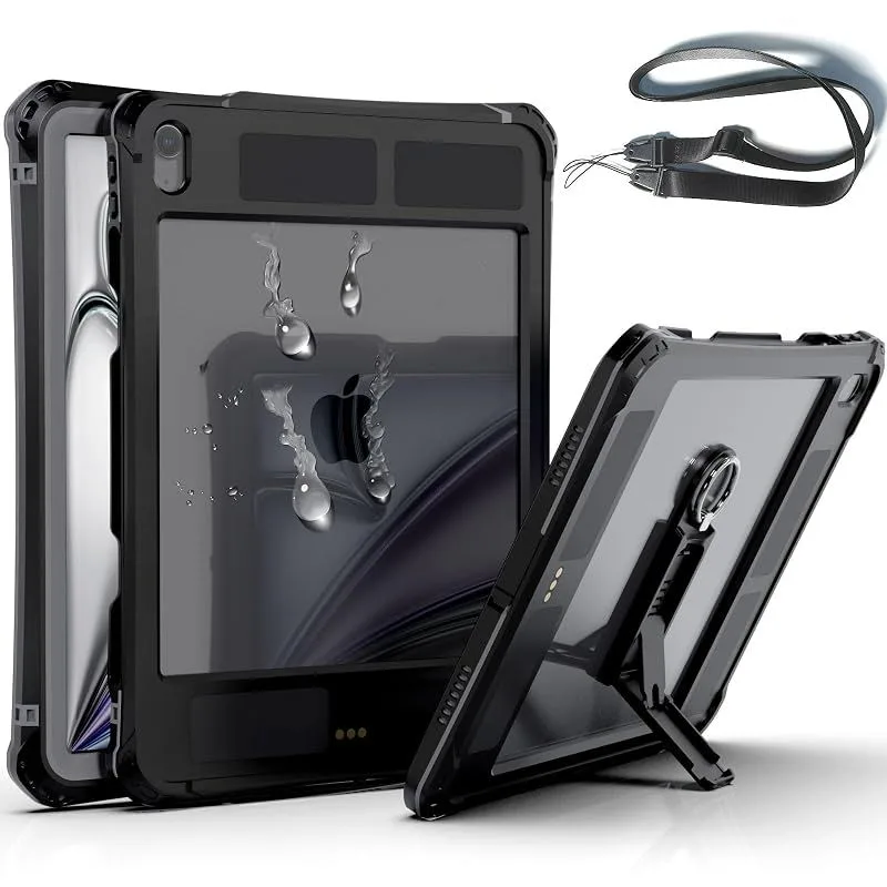 【新品】 iPad Air 11インチ ケース (M3/M2、2025/2024) iPad Air 第5/4世代 ケース(2022/2020) 専用カバー 防水 完全防水 全面保護 耐衝撃 衝撃吸收 傷防止 防雪 防塵 360 頑丈 米軍 耐久性 分離型 0