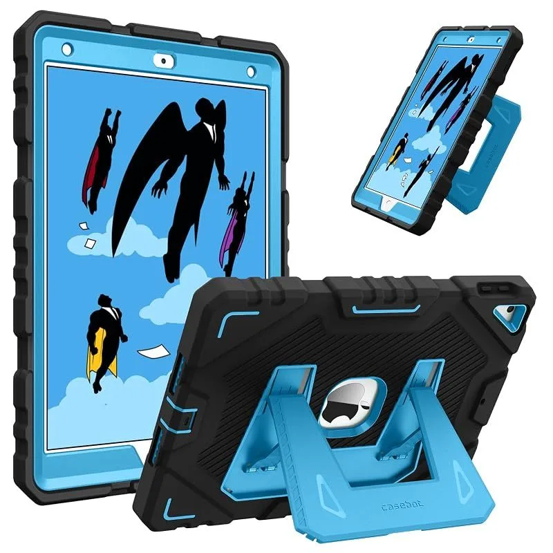 【新品】 Fintie iPad 第9 / 8 / 7世代 2021/2020/2019 10.2インチ用ケース キッズケース 子供用(ブラック/ブルー) 0