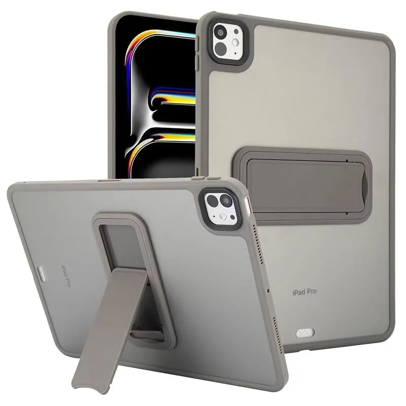 【新品】 iPad 9 ケース iPad 8 ケース iPad 7 ケース スタンド機能付き 半透明 ケース 耐衝撃 iPad 第9/8/7世代 10.2インチ カバー 背面 はめ込み PC+TPU ケース,グレー 0