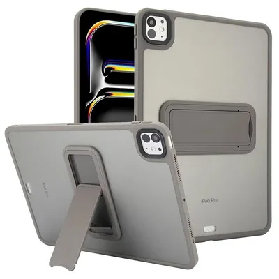 【新品】 iPad 9 ケース iPad 8 ケース iPad 7 ケース スタンド機能付き 半透明 ケース 耐衝撃 iPad 第9/8/7世代 10.2インチ カバー 背面 はめ込み PC+TPU ケース,グレー 0