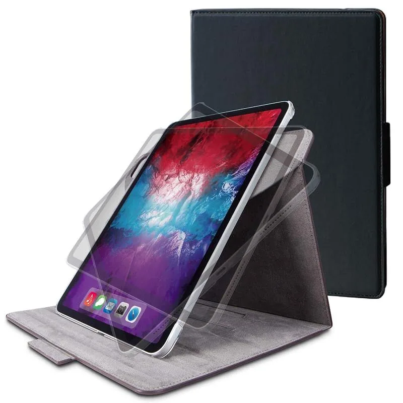 【新品】 エレコム iPad Pro 11 第3/2世代 (2021/2020年) フラップケース ソフトレザー 360度回転 ブラック TB-A20PM360BK 0