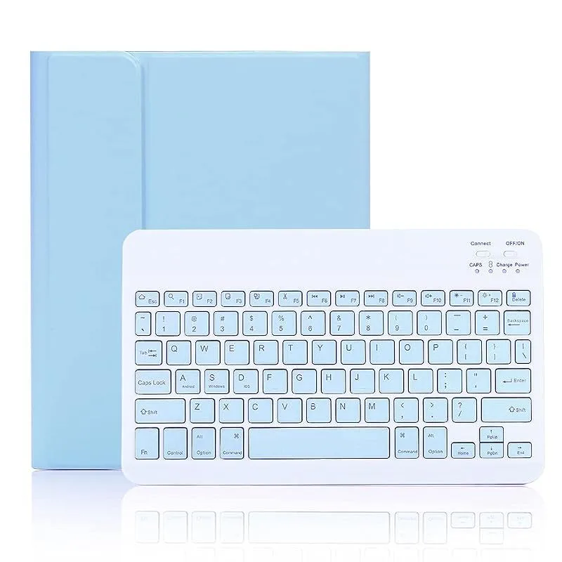 【新品】 iPad10.2 キーボードケース iPad第7/8/9世代/Air3/Pro10.5兼用キーボード付きケース 分離式 apple pencil収納 スタンド機能 全面保護 ブルー
