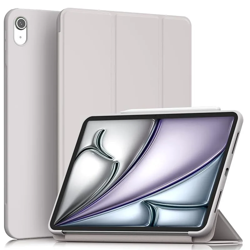 【新品】 iPad Air 11 インチ M4/M3/M2 Air 5/4用 ケース PU素材 マットつや消し ペン収納無し 指紋防止 ライトグレー 0