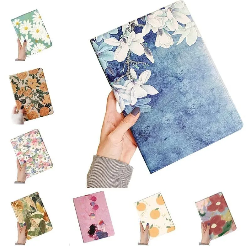【新品】 可愛い 2022 iPad 第10世代 10.9インチ用 ケース 花柄 2025 iPad A16 第11世代 11インチ用 カバー ペンホルダー付き 女性 人気 オリジナル イラストフラワー 印刷 お洒落 ブック式 Apple Pencil 収 0