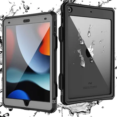【新品】 iPad 第9世代 (2021) 用 ケース 第8世代 (2020)対応 第7世代 (2019) 防水 完全防水 全面保護 耐衝撃 衝撃吸收 傷防止 防雪 防塵 360 頑丈 米軍 耐久性 分離型 雨の日、お風呂など適用 iPad 第9/8/7世 0