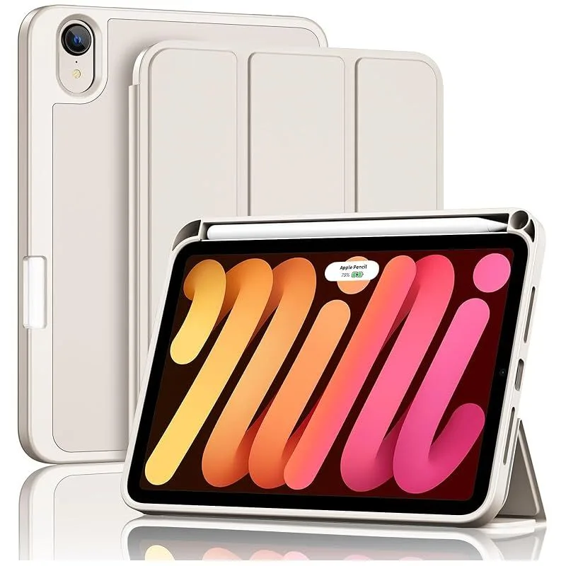 【新品】 ProCase iPad Mini A17 Pro 第7世代 (2024発売) Mini6 第6世代 (2021発売) ケース 8.3インチ ペンホルダー付き オートスリープ/ウェイク機能 耐衝撃 三つ折りスタンド 適用機種:iPad Mini 0