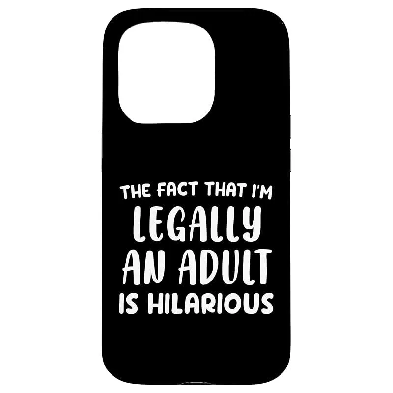 【新品】 18歳の誕生日合法的に大人になったら笑えるお笑いパーティ スマホケース iPhone 15 Pro 用