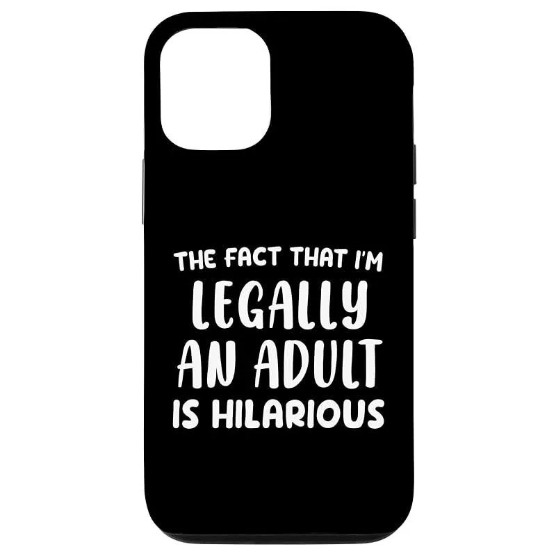 【新品】 18歳の誕生日合法的に大人になったら笑えるお笑いパーティ スマホケース iPhone 12/12 Pro 用