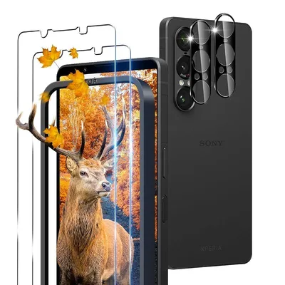 ガイド枠付き 用 Xperia 1 VII ガラスフィルム 2枚 + 2枚 カメラ保護フィルムセッ 日本旭硝子製 9H強度 耐衝撃 0