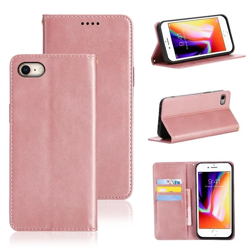 適用 iPhone SE (第2世代/第3世代) ケース 手帳型 iphone8 用 iphone7 用 手帳型 ケース (ライトローズゴールド) 0