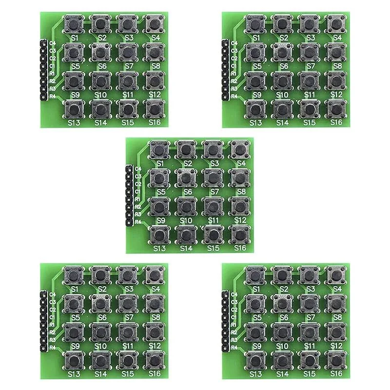 【新品】 Ren He 5個セット 4*4行列 マトリックス キーボード 16ボタン キーパッド モジュール 外付けキーボード MCU Arduino用